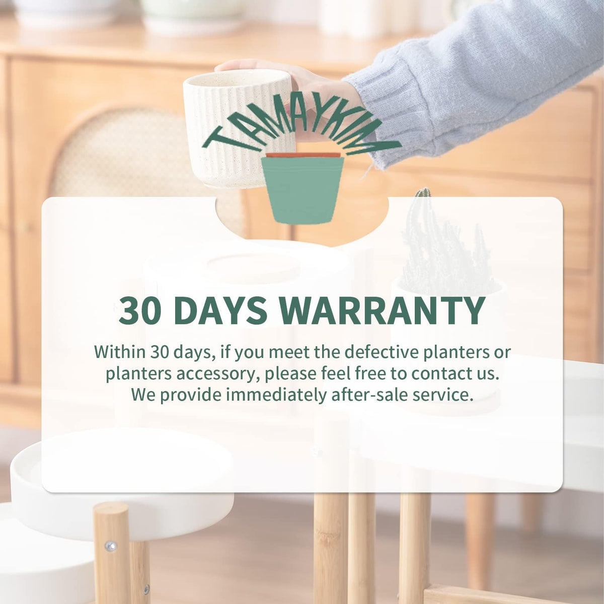 TAMAYKIM 4 Inch Ceramic Plant Pots with Drainage Holes, Modern Flower Planter with Saucer for