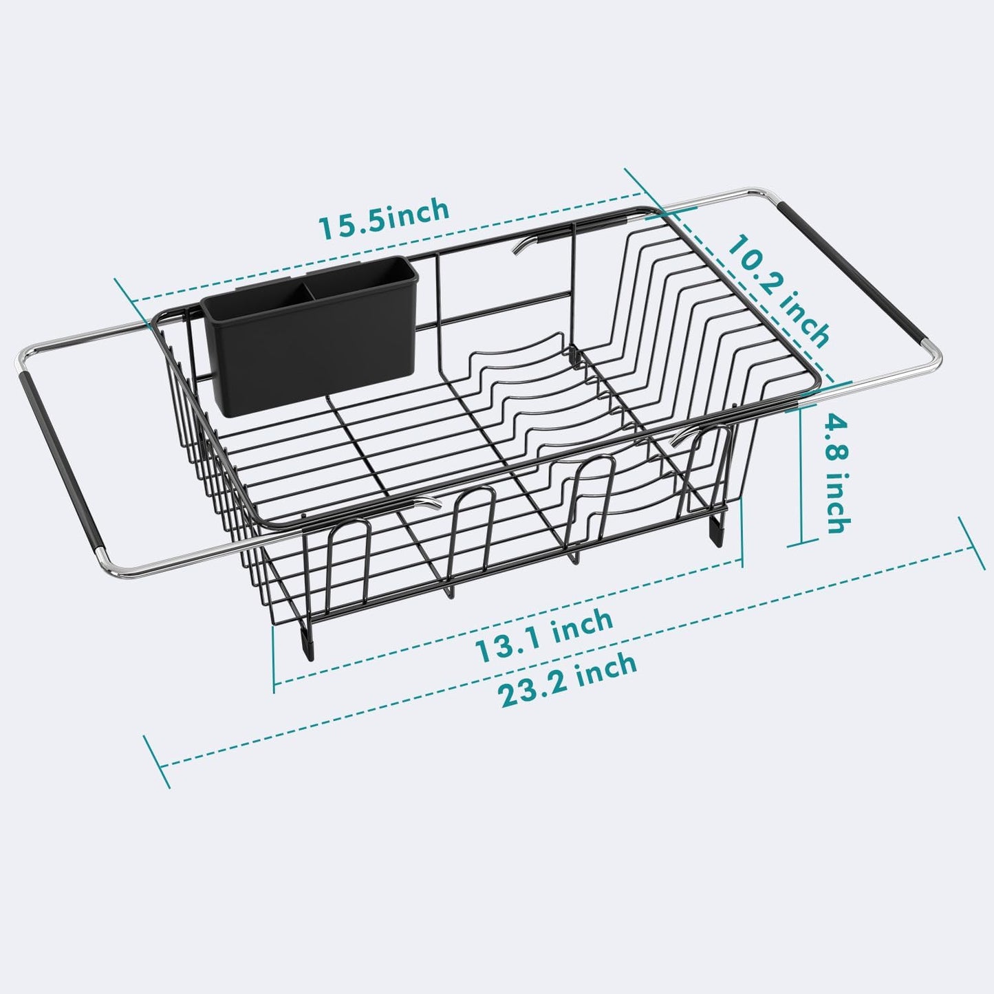 Dish Drying Rack in Sink, Over The Sink Colander Strainer Basket, Stainless Steel Strainer Basket