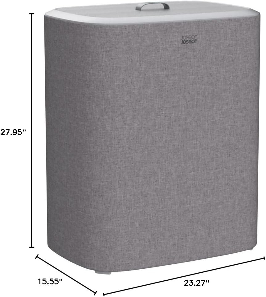 Joseph Joseph Tota Trio 90 liter/23.8 gallon Laundry Hamper Separation Basket with lid, 3 Removable