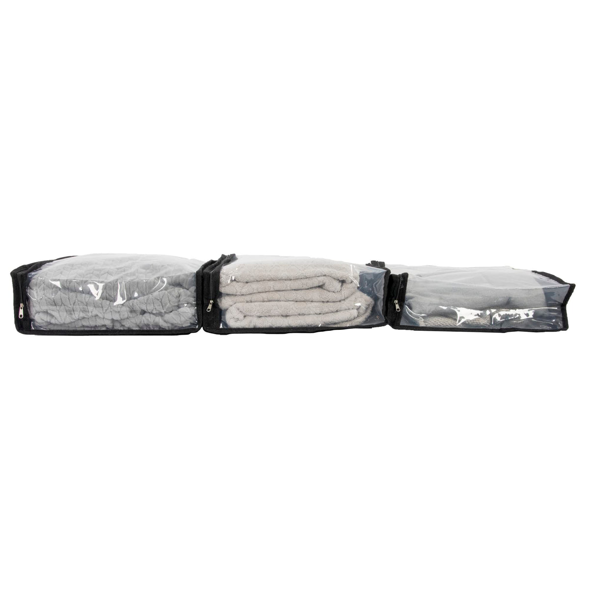 Household Essentials Under Bed Zippered Sweater Storage Bags with Clear Vision Panel, Set of 3