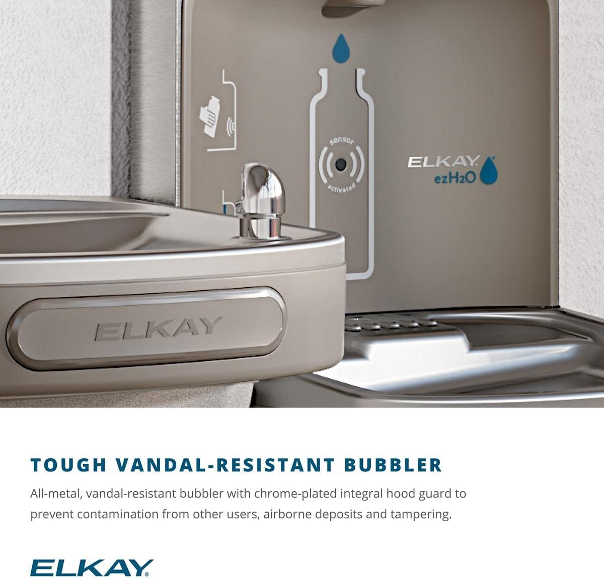 Elkay EZSDWSVRSK EZH2O Wall Mount Drinking Fountain and Bottle Filling Station with Vandal