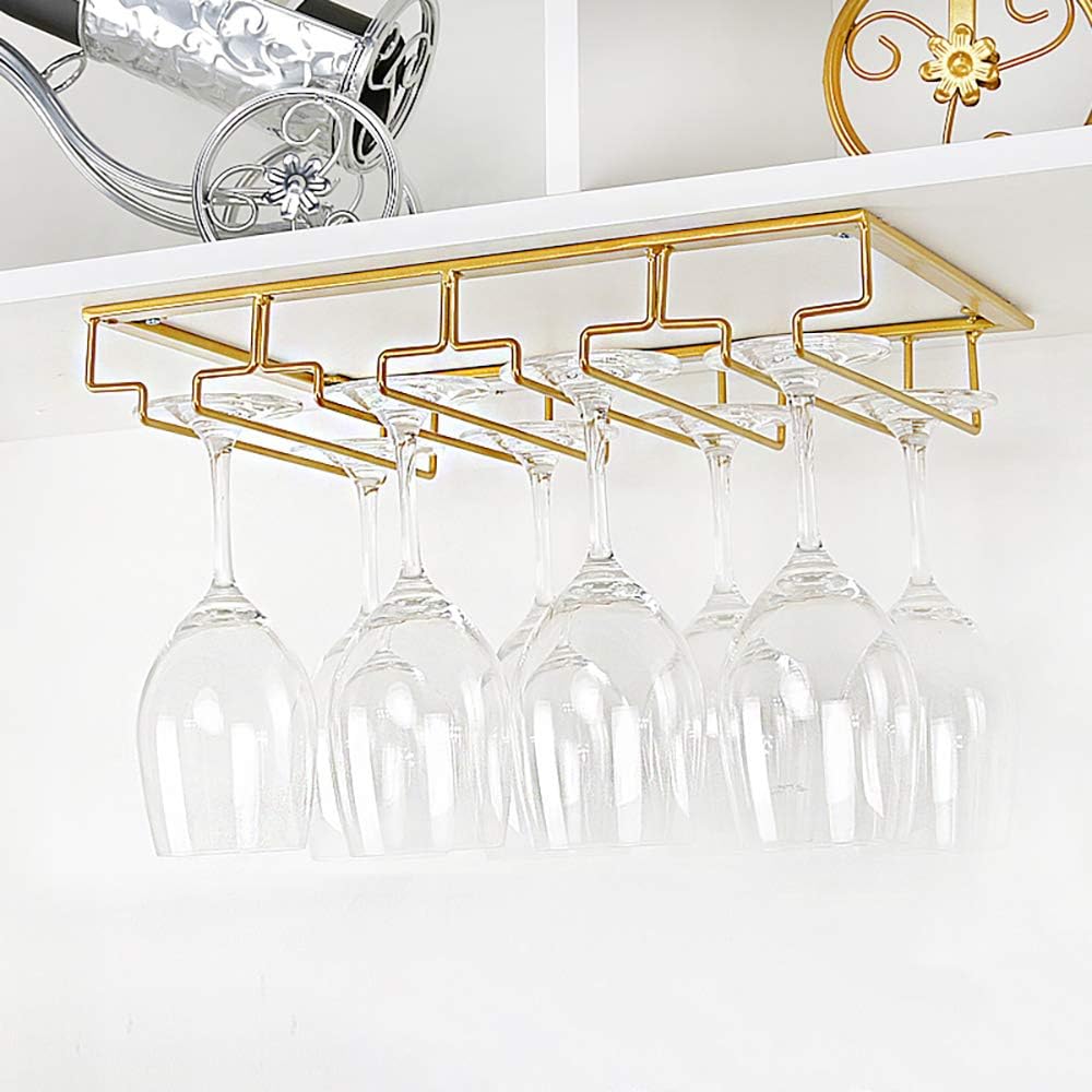 Wine Glass Rack Under Cabinet - Stemware Holder Metal Wine Glass Organizer Glasses Storage Hanger