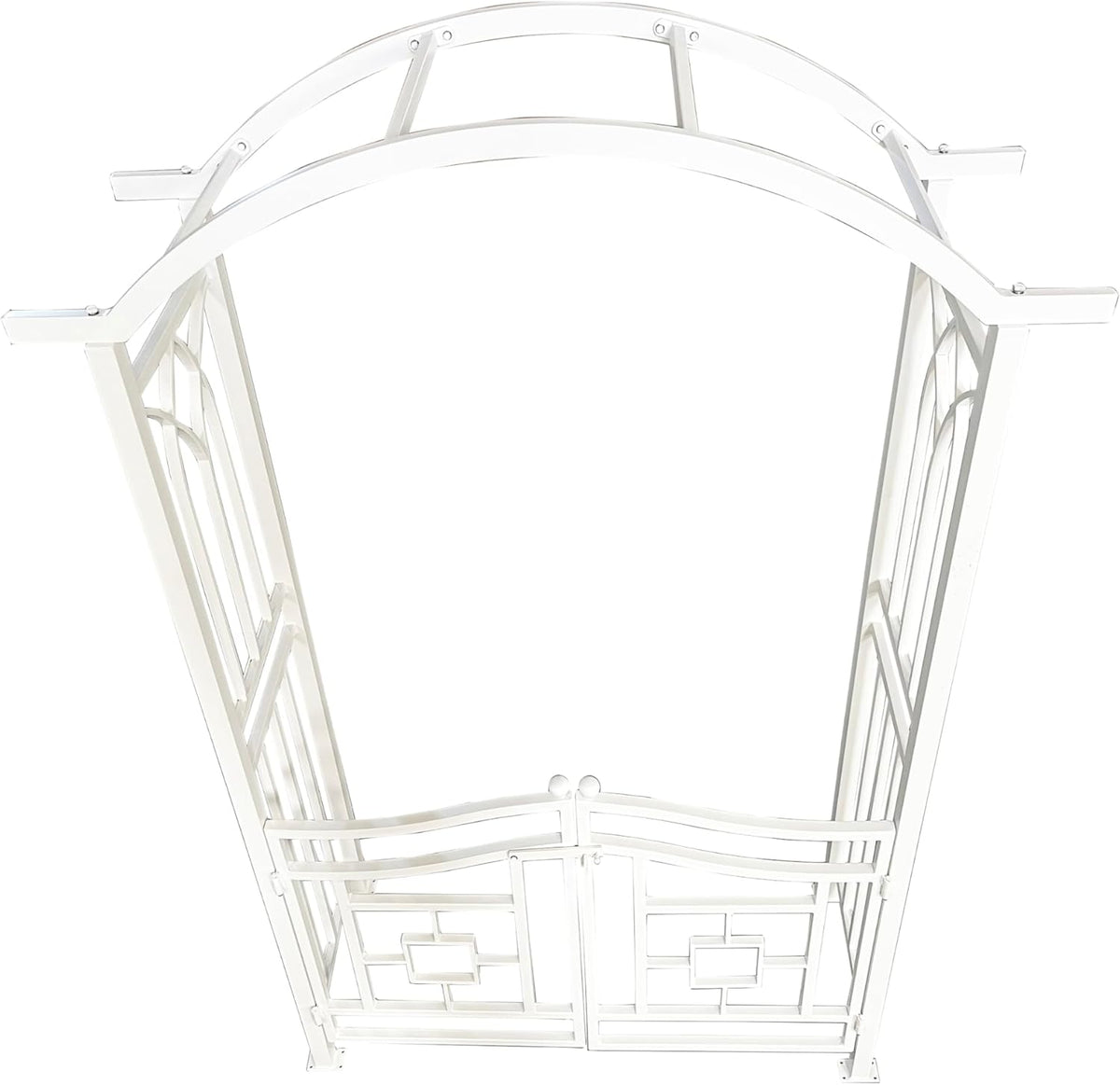 White Aluminum Garden Arbor Arch with Gate