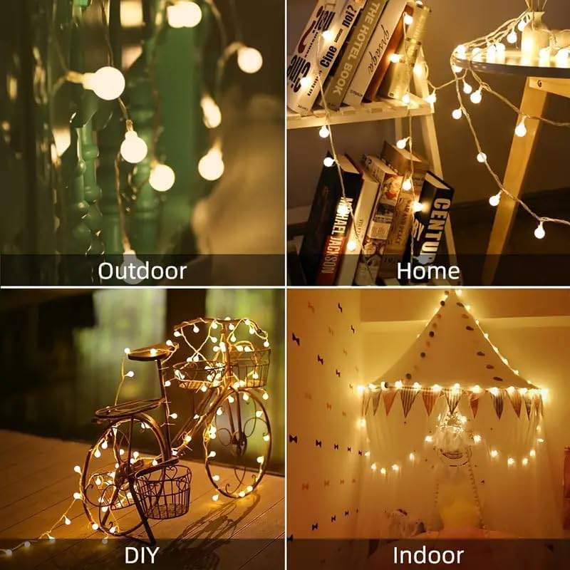 Globe String Lights 65.6 Ft. 120LEDs 8 Modes with Remote,USB Fairy Lights Plug in,Waterproof LED