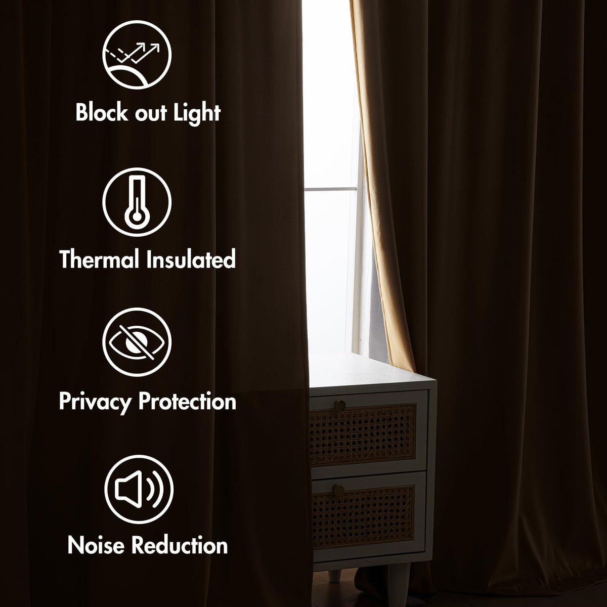 MIULEE Gold Velvet Curtains 96 inches 2 Panels - Luxury Room Darkening Window Drapes for Bedroom