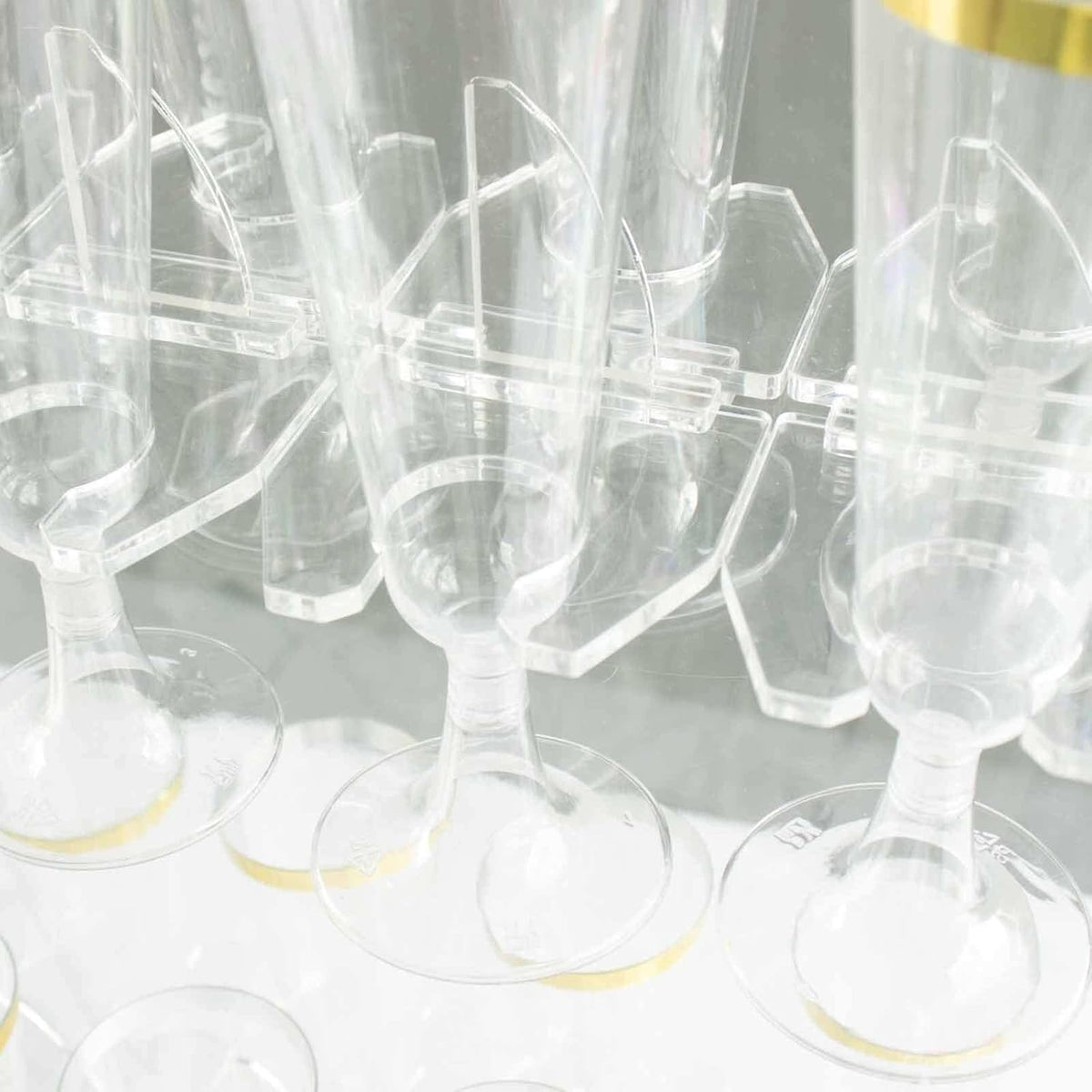 Tableclothsfactory 20 Pack | 3" Clear Acrylic Glass Holder Hooks for Double Side Display On