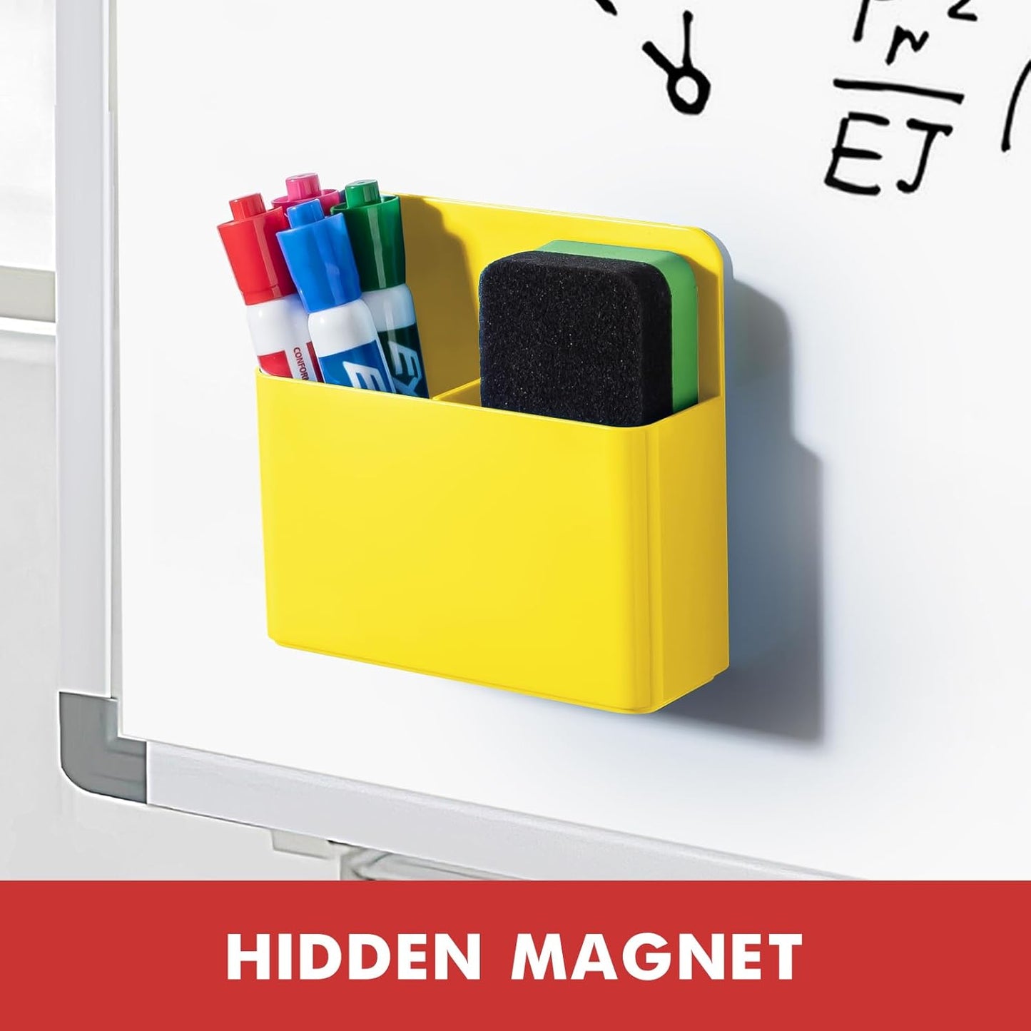 BEYGORM 2 Pack Plastics Magnetic Pen Holder for Refrigerator, Dry Erase Marker Holder for