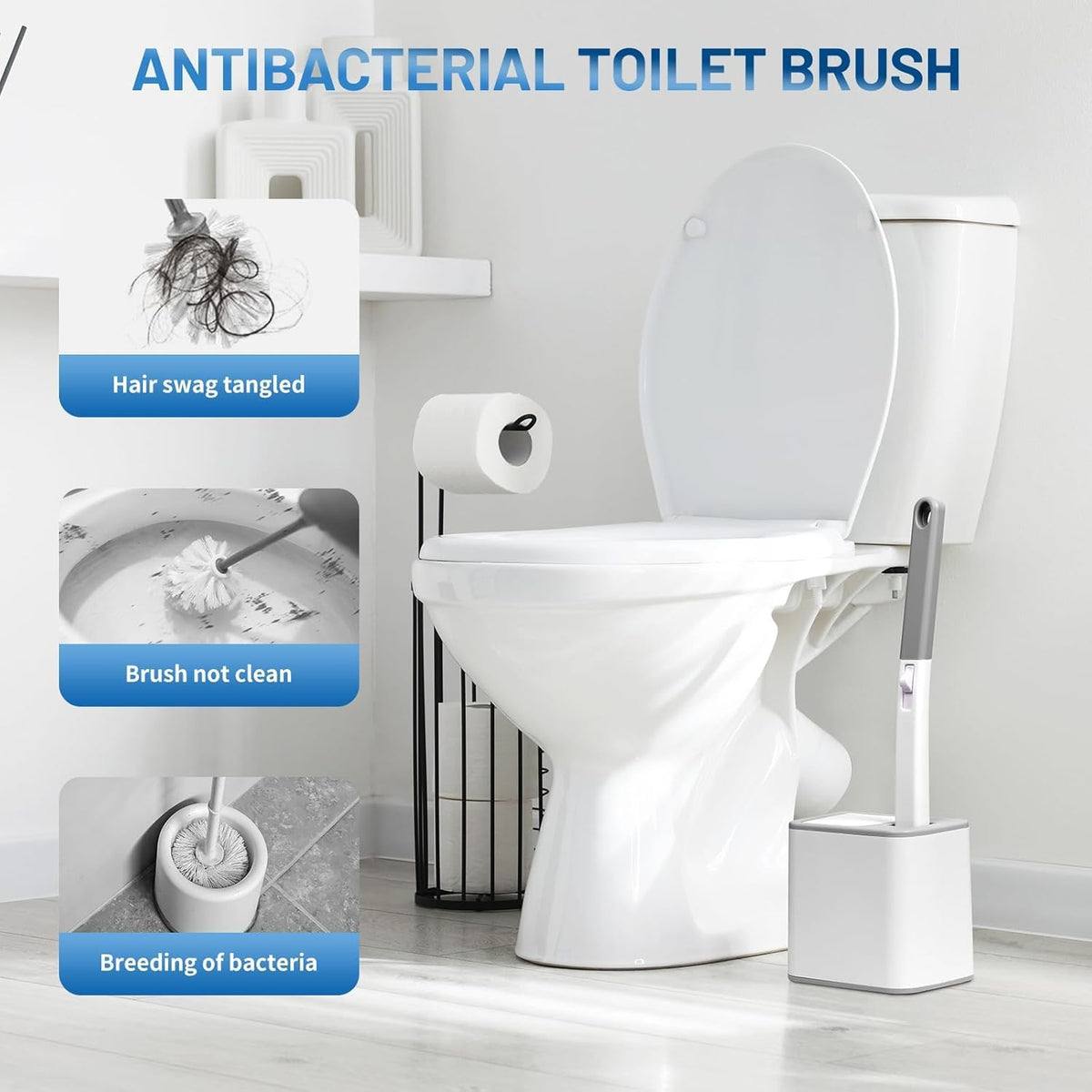 42 PCS Disposable Toilet Bowl Brush Refills, Disposable Toilet Brush Heads, Toilet Wand Disposable