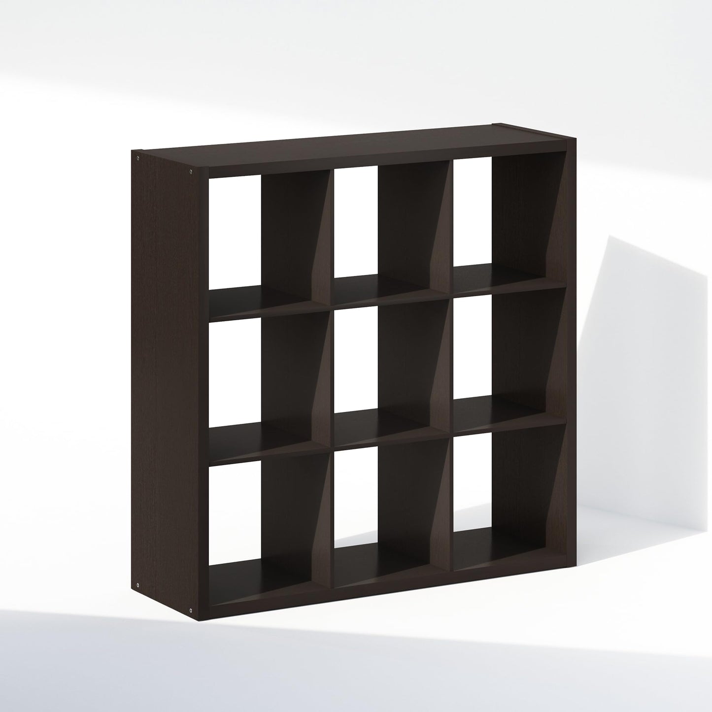 Furinno Cubic Extra Thick 9-Cube Closet Organizers and Storage, Dark Oak