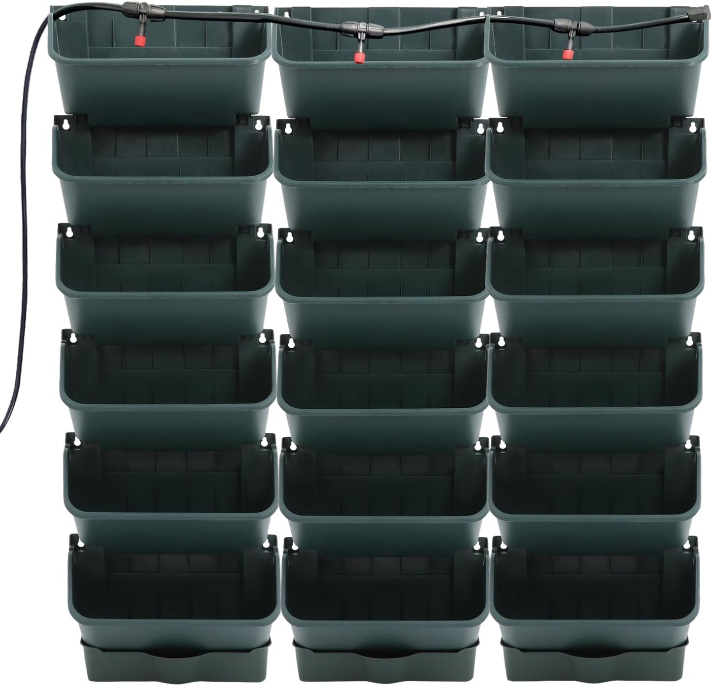 18 Pots Self-Watering Wall-Mounted Planter, 39.4”L x 39.4”H Vertical Wall Planter Self Watering