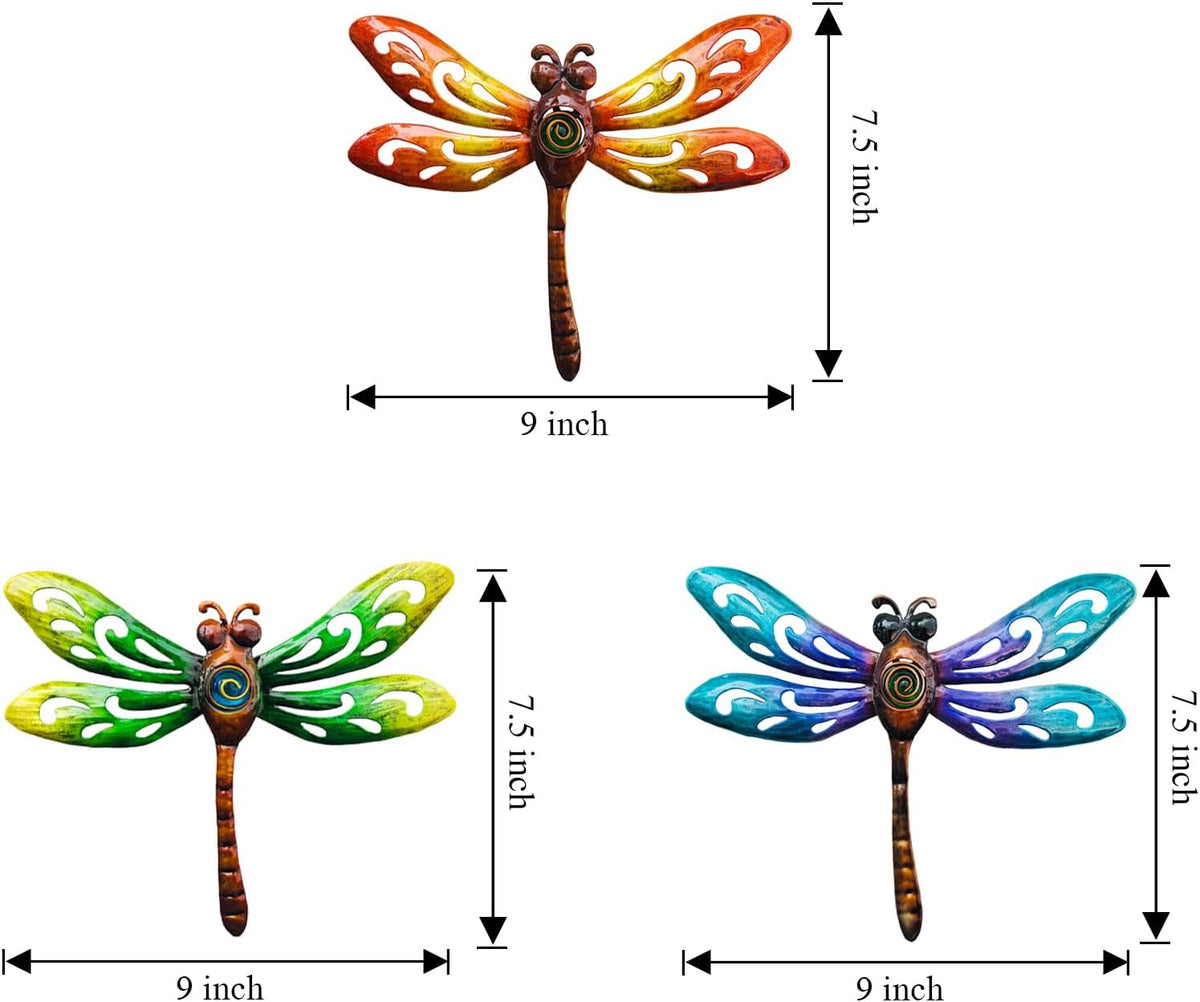 Yonivexis Metal Dragonfly Wall Decor Outdoor wall Art Hanging Decorations Living Room Bedroom Fence