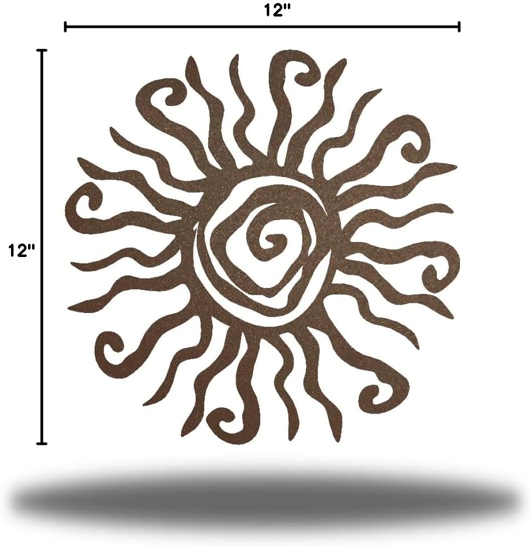 Riverside Designs Wacky Sun Metal Wall Art Indoor/Outdoor Decor - 12" Rust Rust Proof Wall