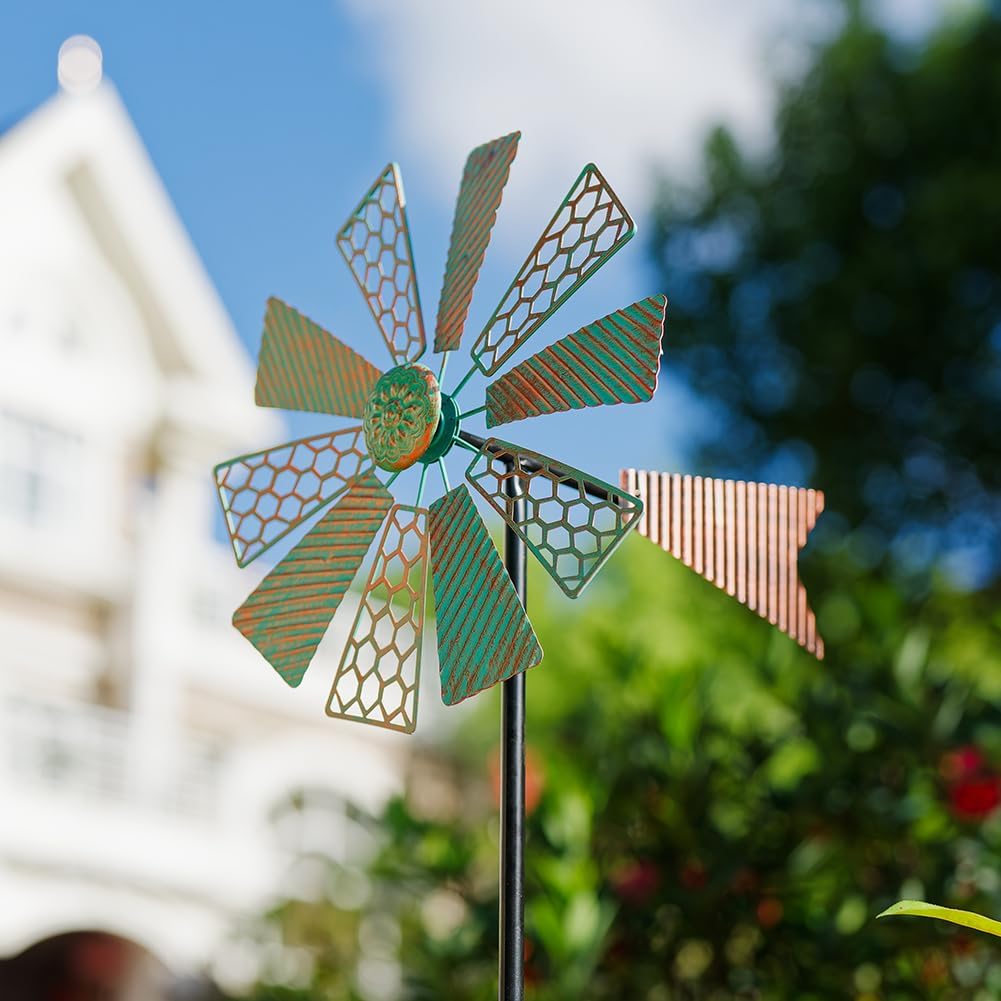 Viveta Wind Spinners Outdoor,13”Kinetic Wind Spinner Metal Vintage Windmill for Outdoor Garden