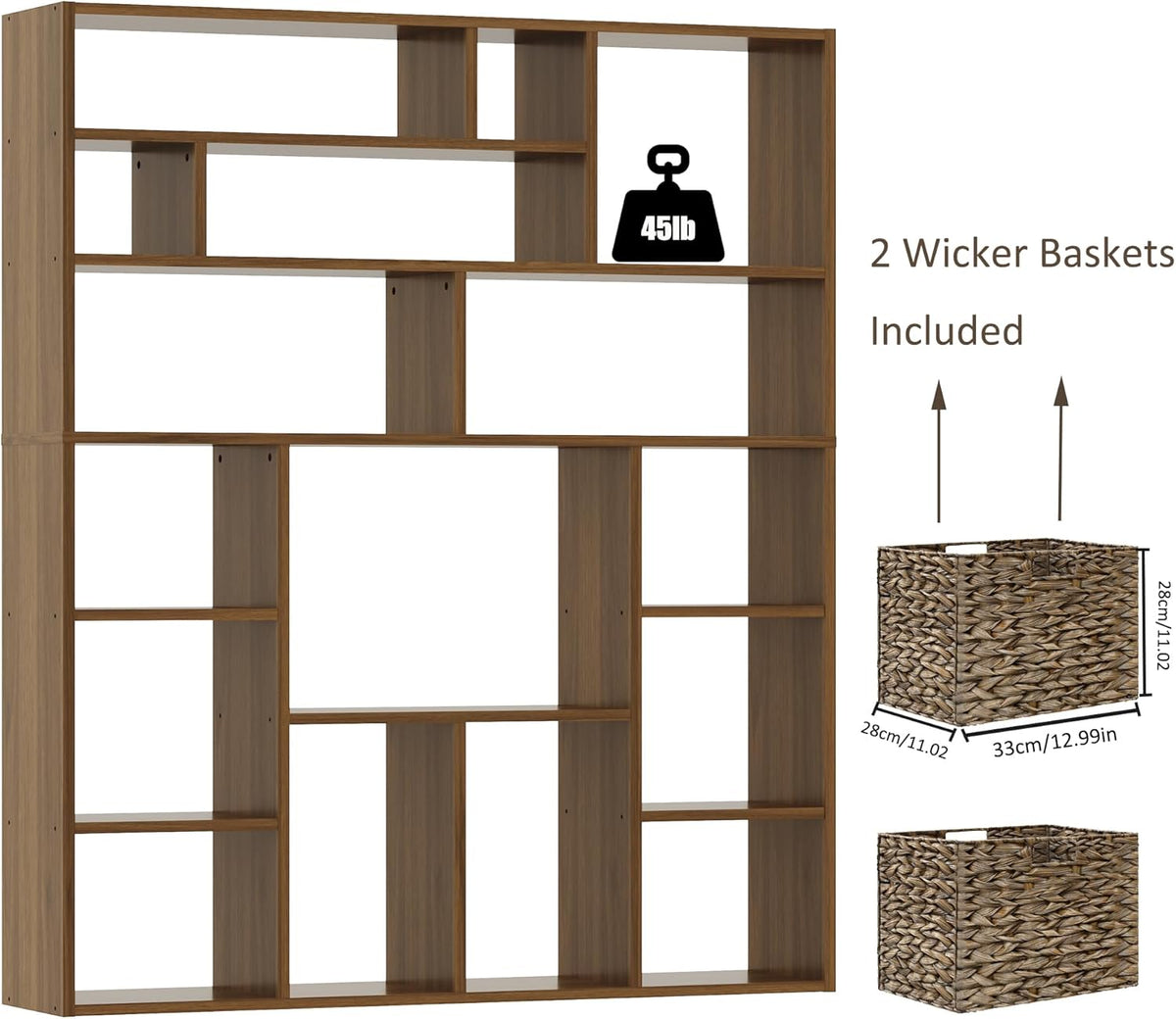 BLANKSPACE 71'' H 6-Tier Large Bookcase, Heavy Duty Storage Shelf - Freestanding Organizer for