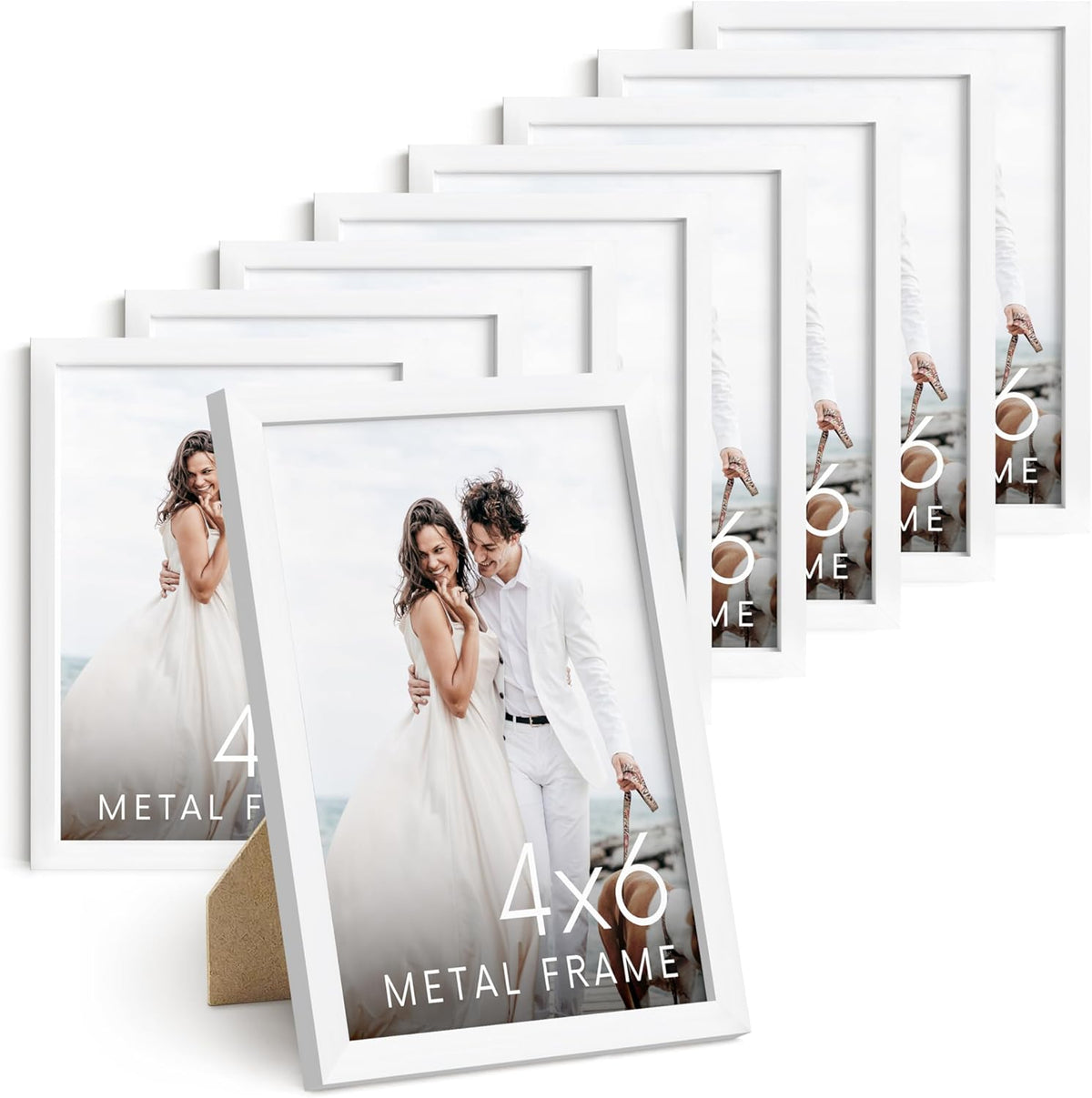 HAUS AND HUES 4x6 White Metal Picture Frames - Bulk Frames 4X6 - Features Premium Aluminum
