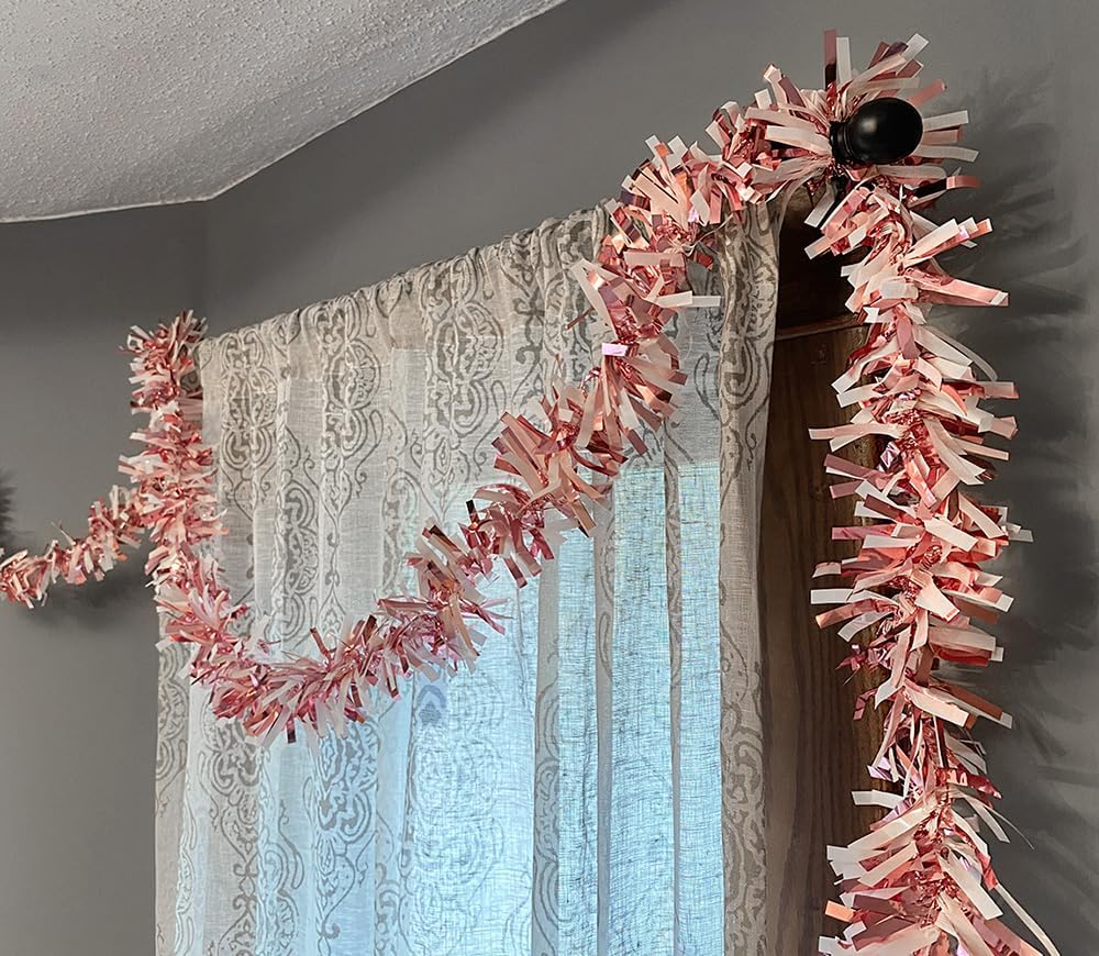 Anderson's Light Pink & White Sparkle Glitter Metallic Tinsel Twist for Trailer Or Golf Cart, 4