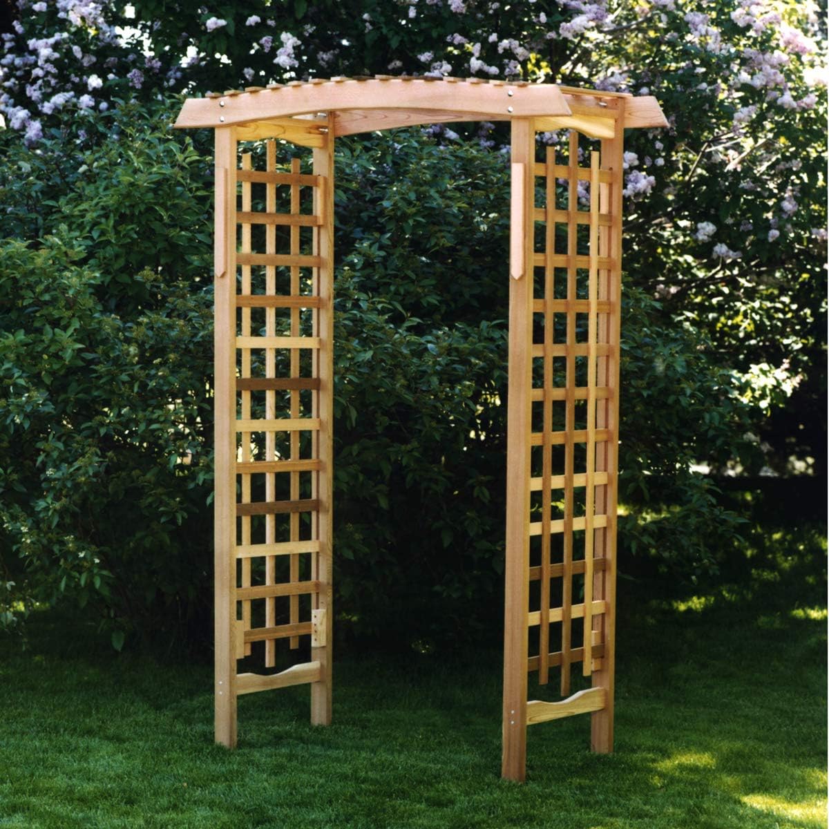 All Things Cedar GA87 Garden Arbor | Handcrafted Wooden Trellis for Climbing Plants Outdoor | Cedar