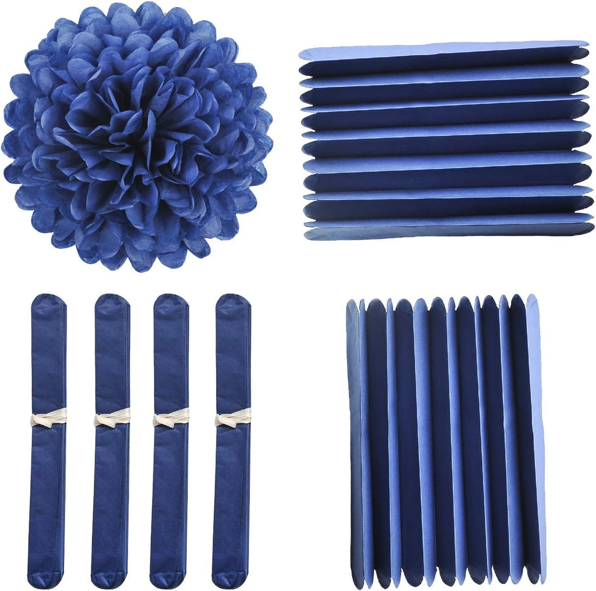 MISU 10" Navy Blue Tissue Pom Poms DIY Tissue Paper Flowers for Birthday Wedding Baby Shower Tea