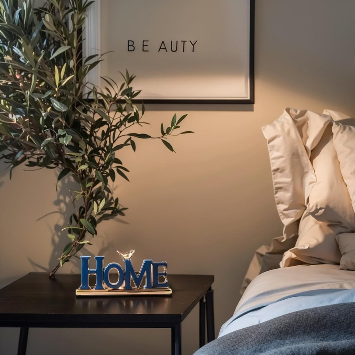 Love Sign Decoration,Blue and Gold Home Signs for Home Decor Statue,Modern Bird Sculpture