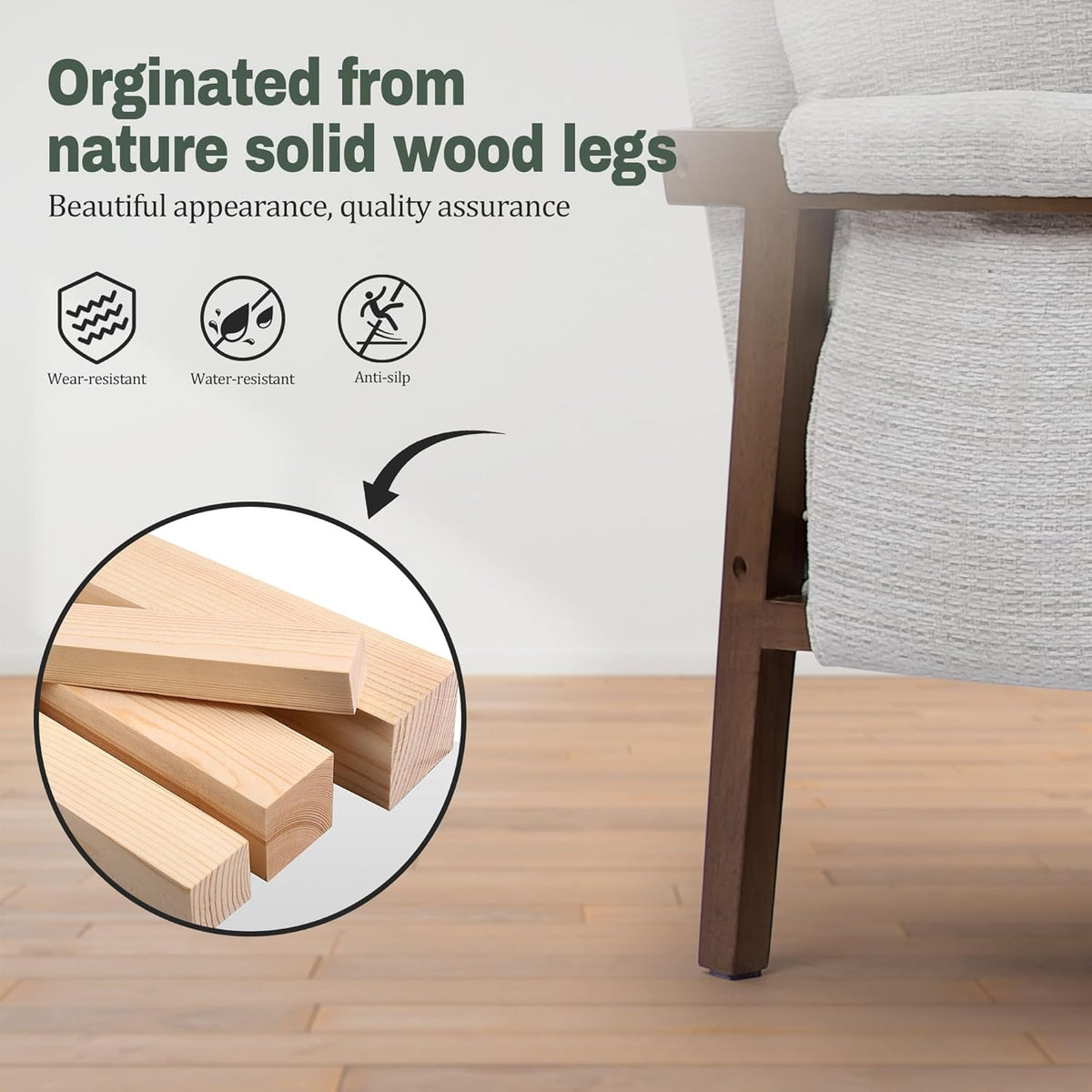 Modern Accent Chair for Living Room Mid Century Arm Chair Upholstered Bedroom Chair Comfy Lounge
