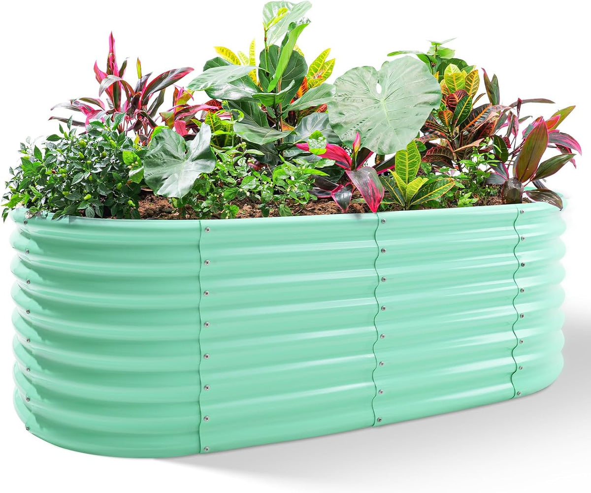 Land Guard 24“ Tall 4×2ft Galvanized Raised Garden Bed Kit, Galvanized Planter Garden Boxes
