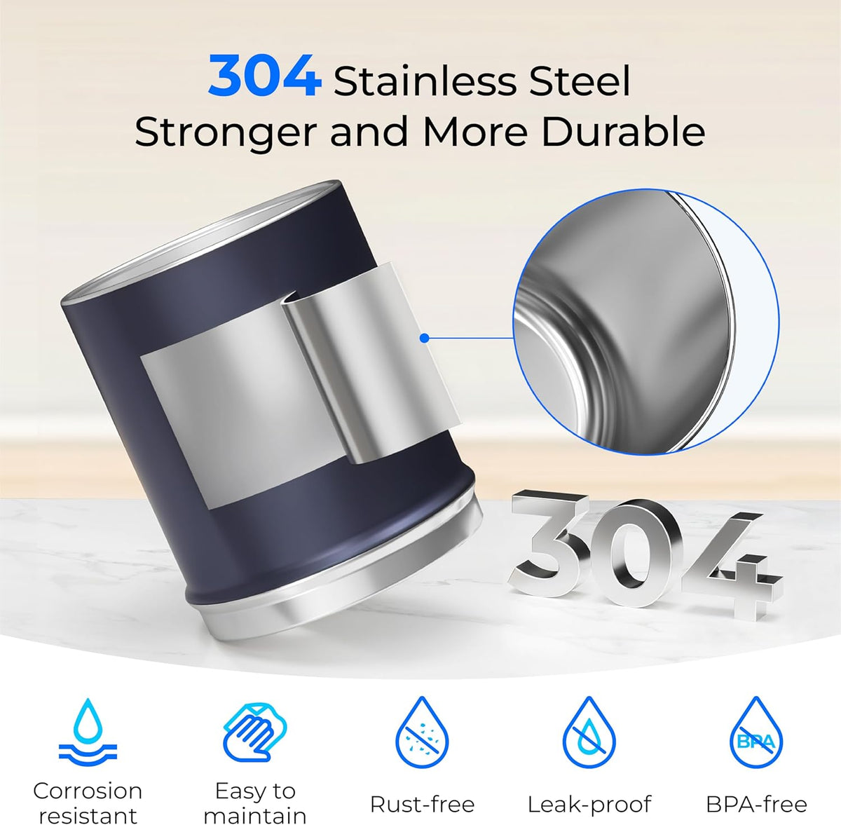 Waterdrop 2.25G Gravity Water Filter System, NSF/ANSI 42&371 Standard, Stainless Steel System with