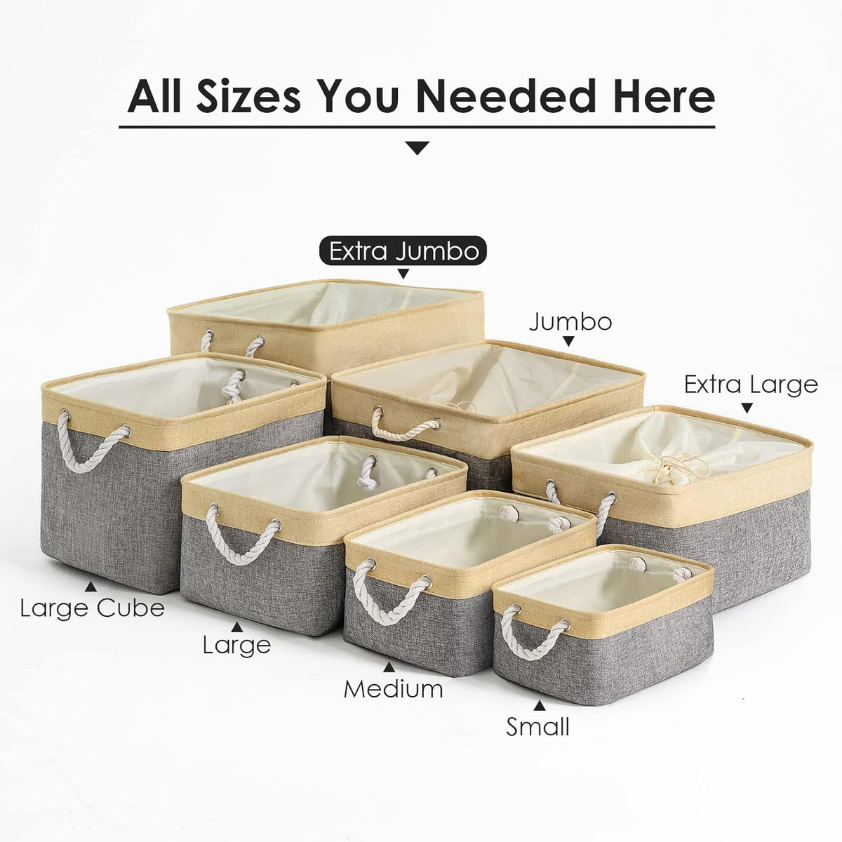TheWarmHome Storage Bins Baskets for Organizing - Extra Jumbo 3 Pack 20.5Lx15.7Wx13.8H Sturdy