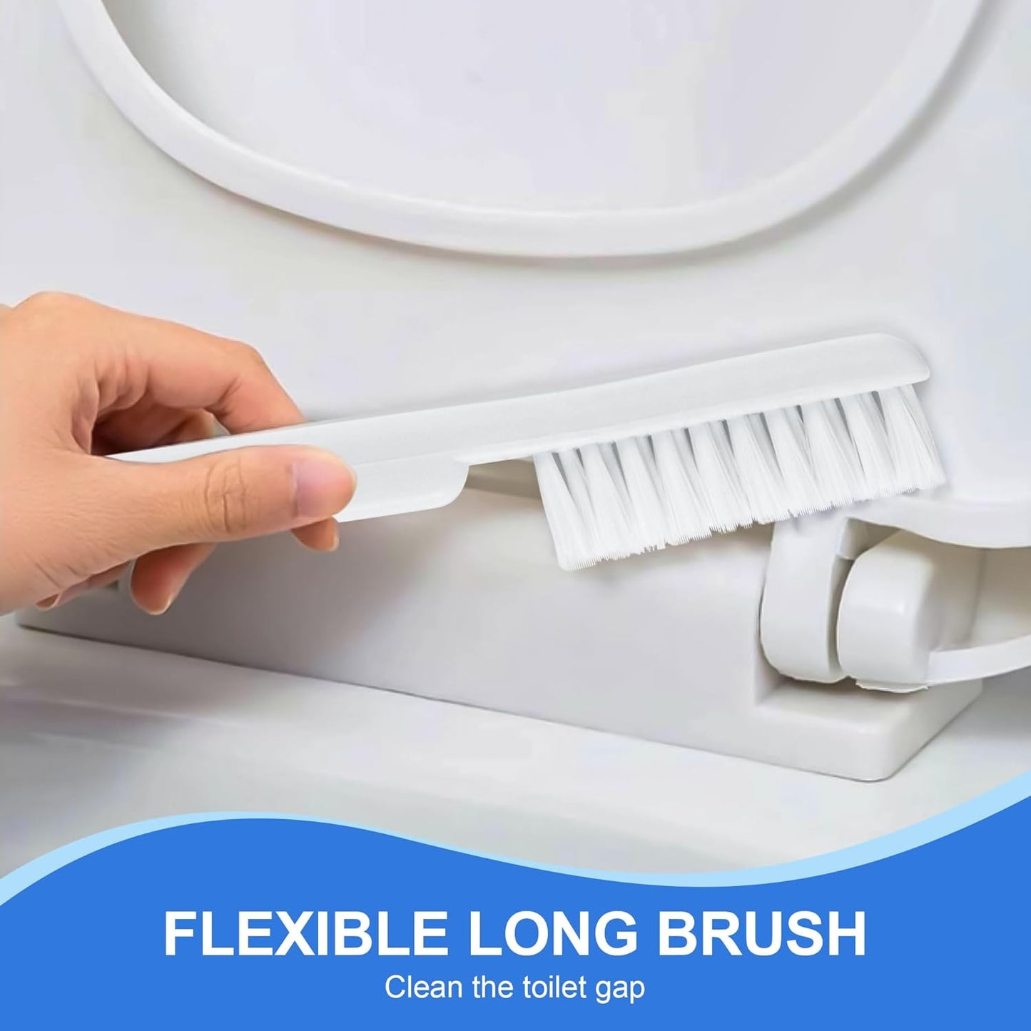 2 Pack Toilet Brush and Plunger Set, 3 in 1 Toilet Bowl Brush and Holder with Crevice Cleaning