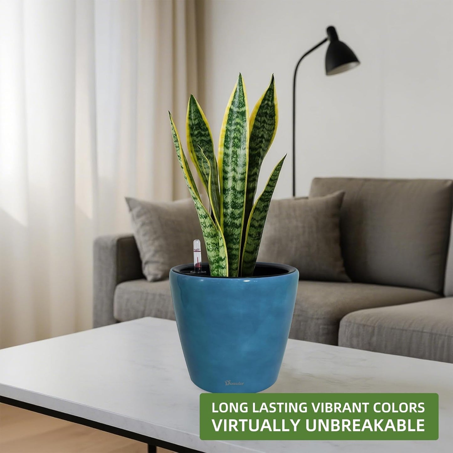 Dexceder 11x10 Inches Self Watering Planter Indoor Outdoor, Inner Pot Design, Thickened Table