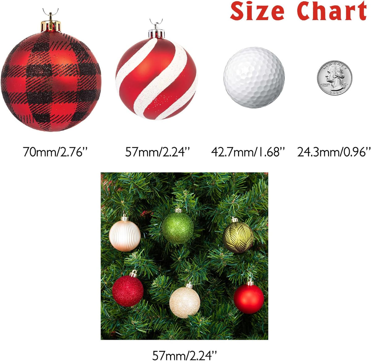 Every Day is Christmas Ornaments, Shatterproof Christmas Tree Ornament Set, Christmas Balls