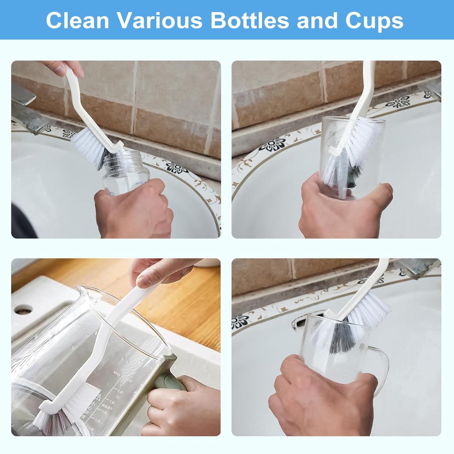 11Pcs Crevice Cleaning Brush Set, Hard Bristle Cleaning Supplies for Kitchen, Bathroom, Corner
