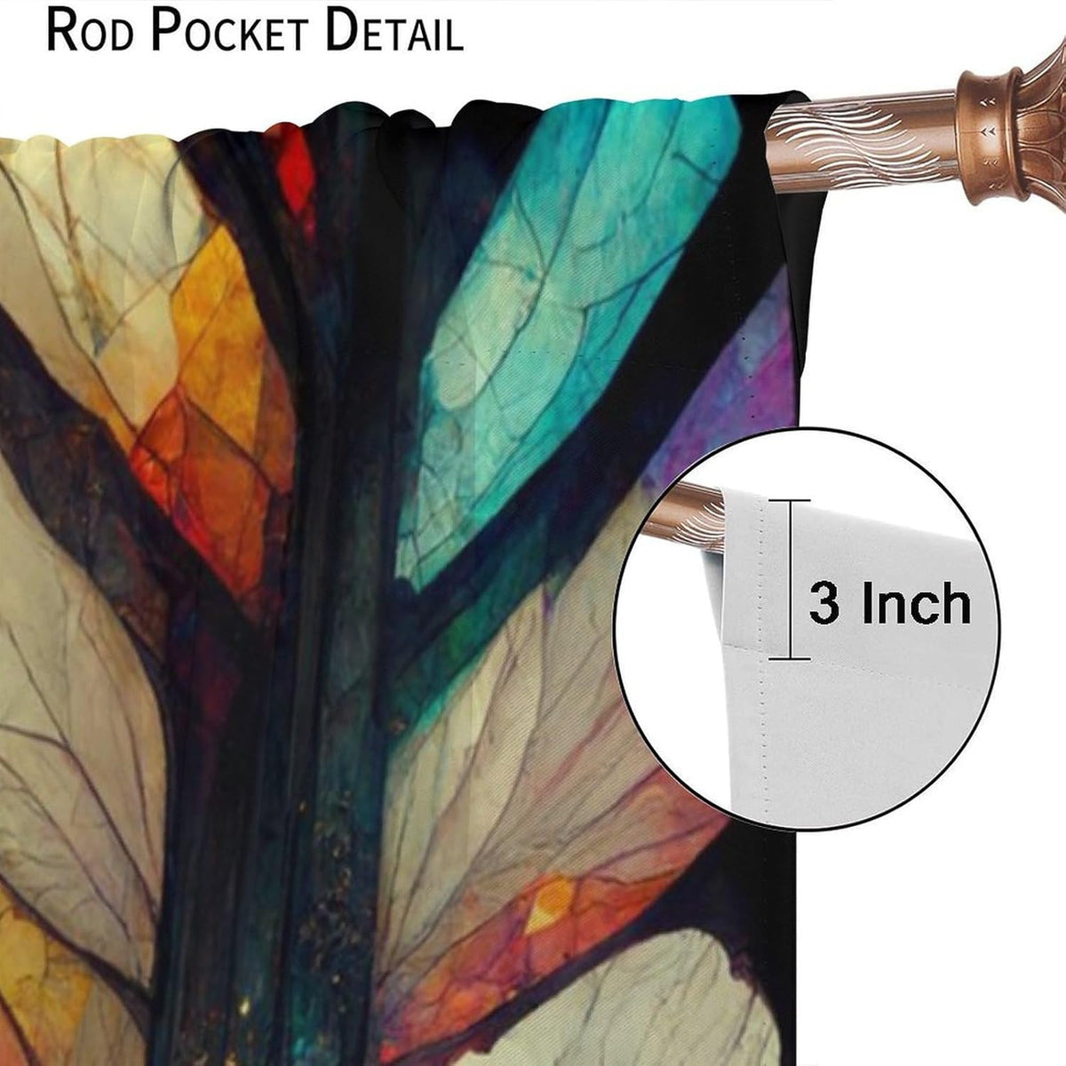 Stained Glass Curtains,Vintage Magical Colorful Abstract Art Home Decor Drapes for Bedroom Living