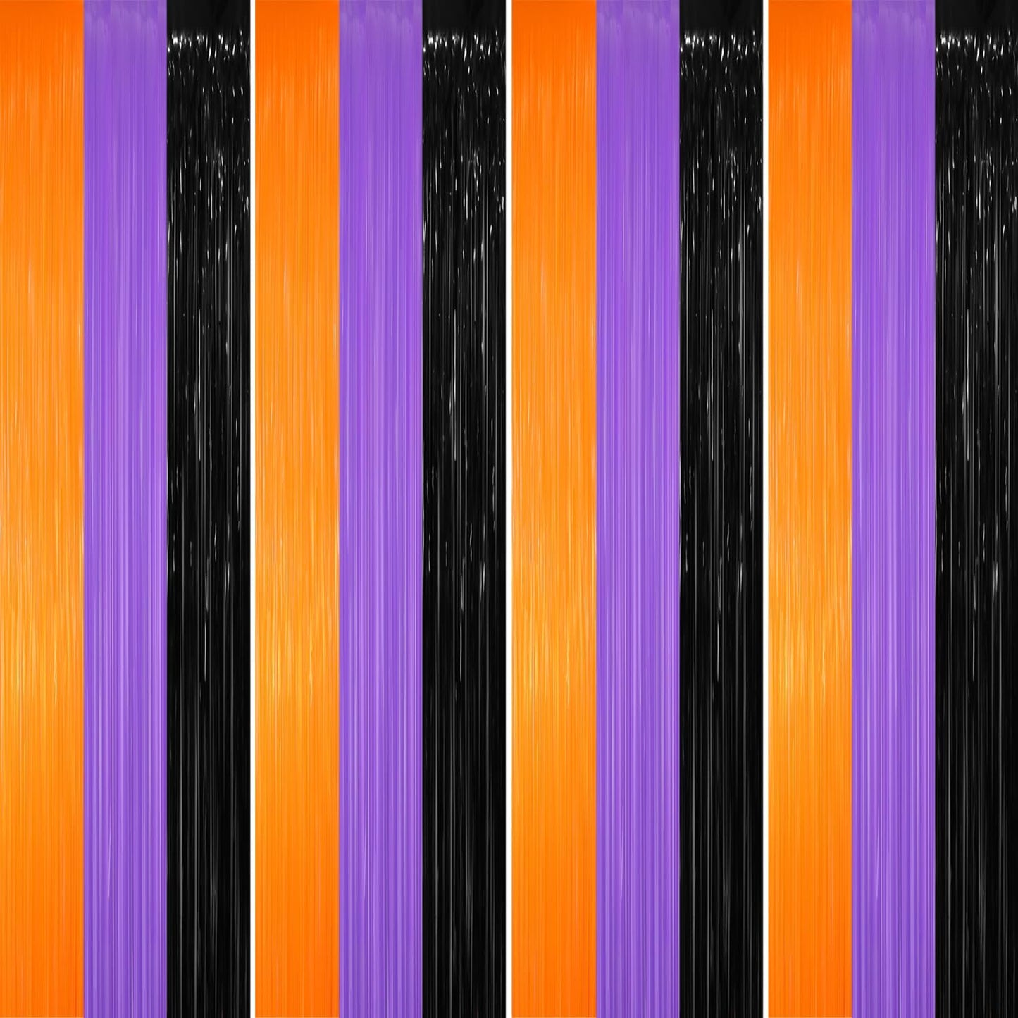 GOER 3.2 ft x 8.2 ft Metallic Tinsel Foil Fringe Party Backdrop for Halloween Birthday Graduation