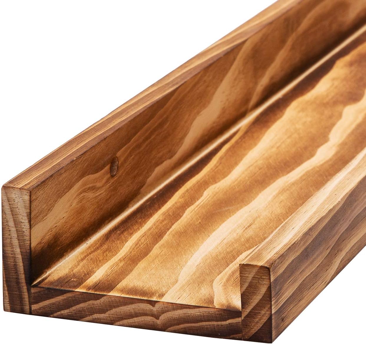 AZSKY 24" Floating Wall Ledge Shelf Wood Picutre Shelf Wall Mounted Nursery Kids Bookshelf Spice