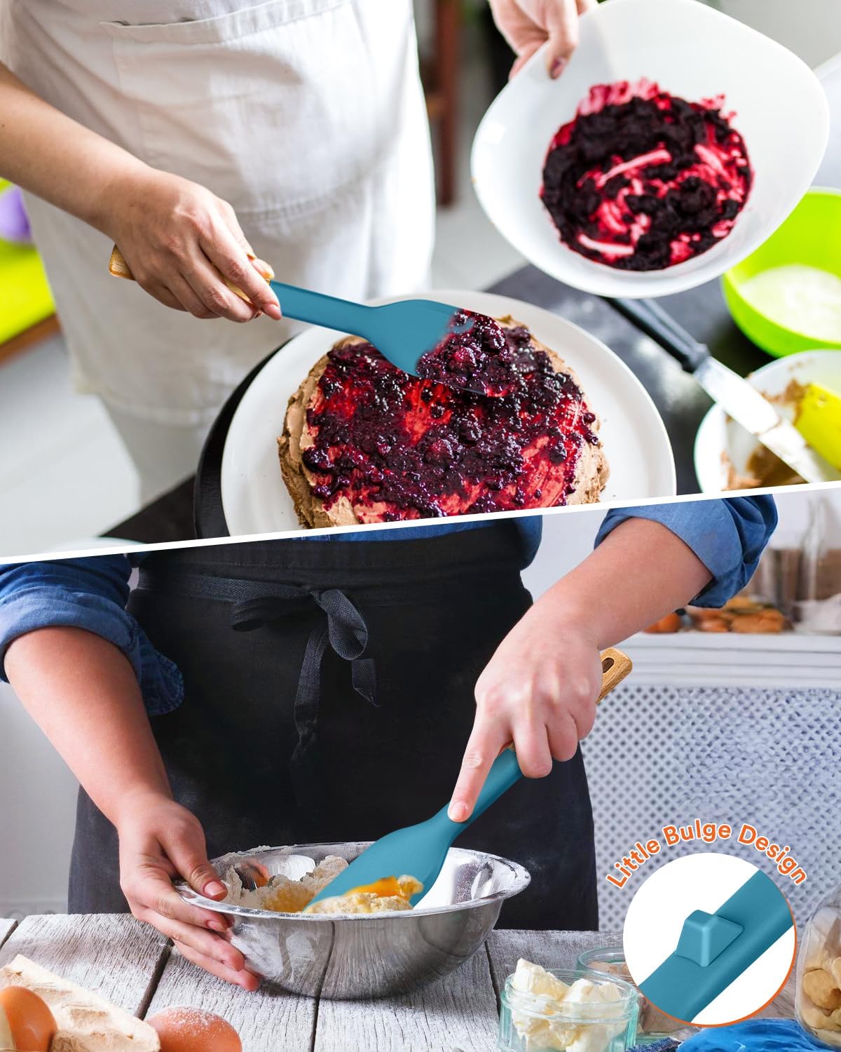 Cooking Spoon and Scraper for Nonstick Cookwares, Great for Cooking and Serving Durable BPA-Free