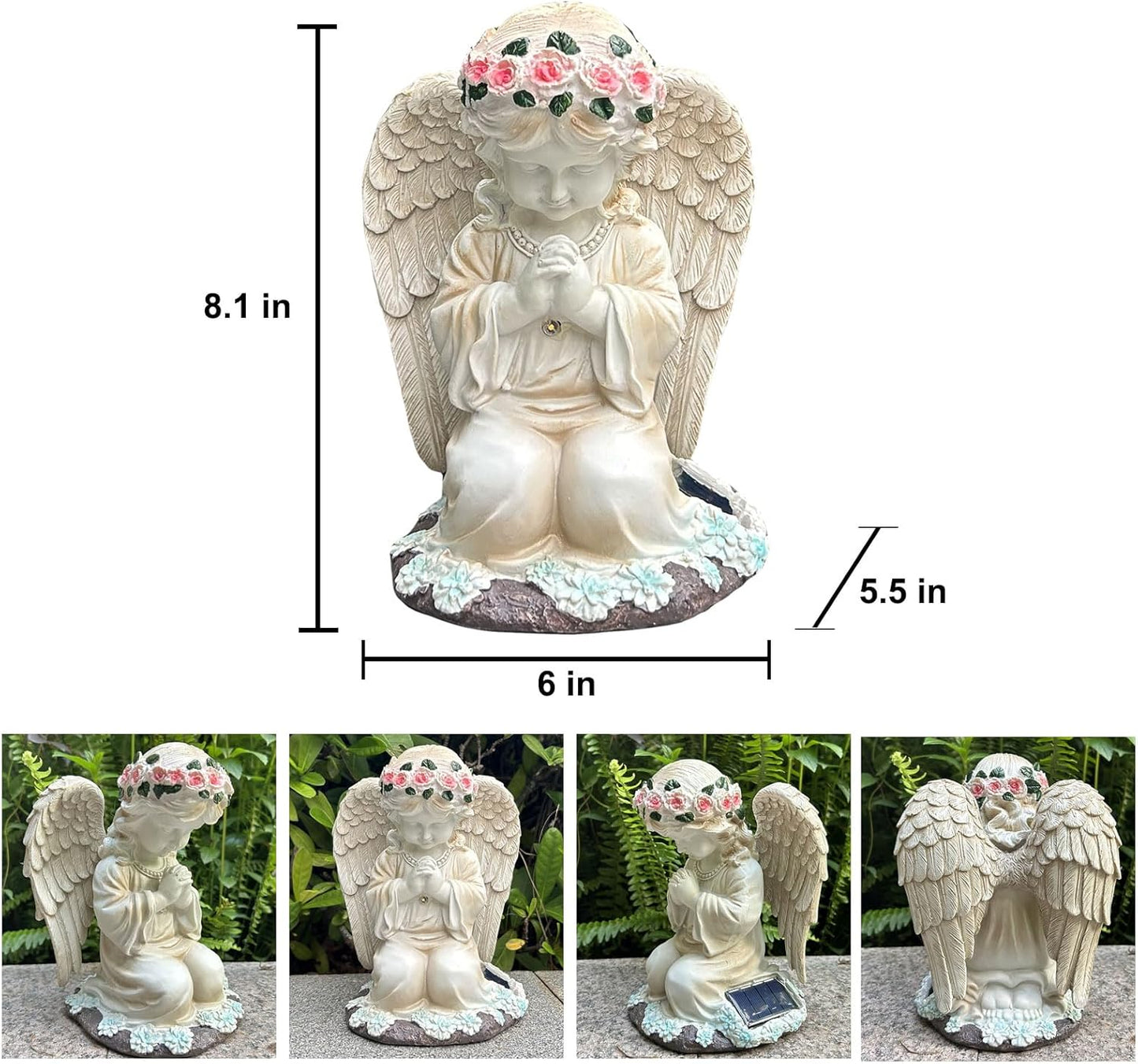 YODY Solar Garden Statues Outdoor Decor- Yard Decorations for Patio, Balcony, Backyard, Lawn