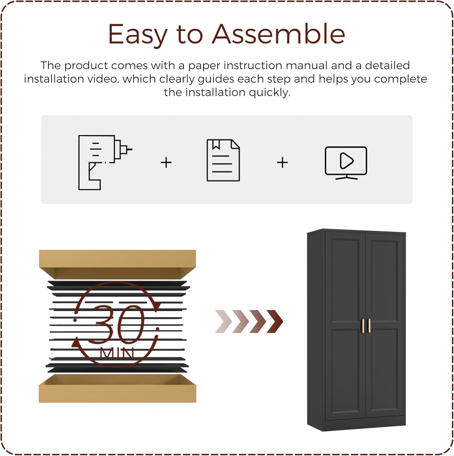 60" Tall Metal Pantry Cabinet, Black Kitchen Pantry Storage Cabinet with Doors and 3 Adjustable