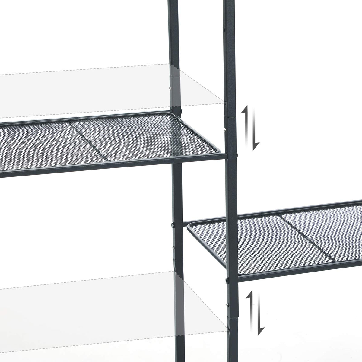 SONGMICS 3-Tier Storage Rack, Bathroom Shelf, Extendable Plant Stand with Adjustable Shelf, for