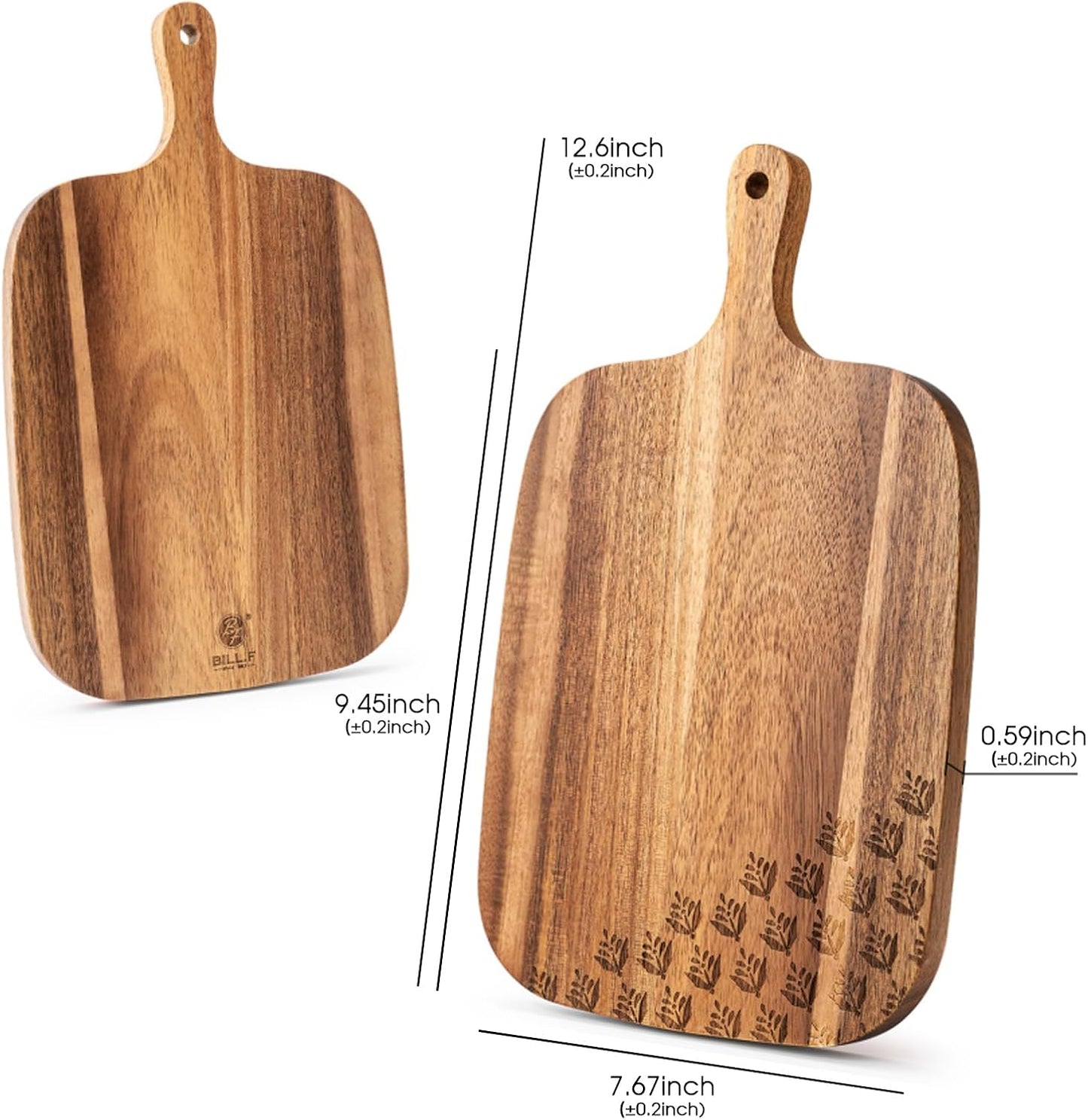 Acacia Wood Cutting Board - Wooden Kitchen Cutting Board for Meat, Cheese, Bread,Vegetables