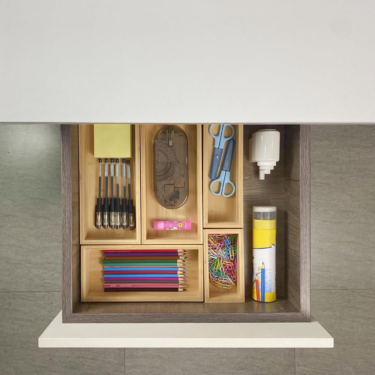 bamboo drawer organizer Set,expandable drawer dividers,wooden storage organizers,large trays for