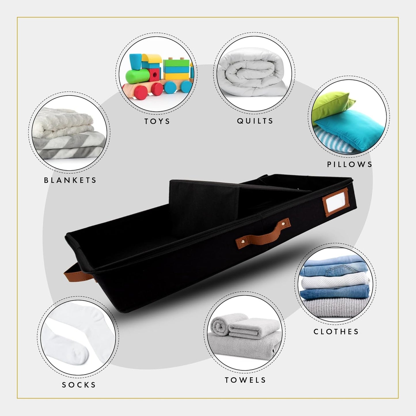 HOMELUX THEORY 2pc Low Profile Under Bed Storage Containers, Thin Under Couch Storage Organizer