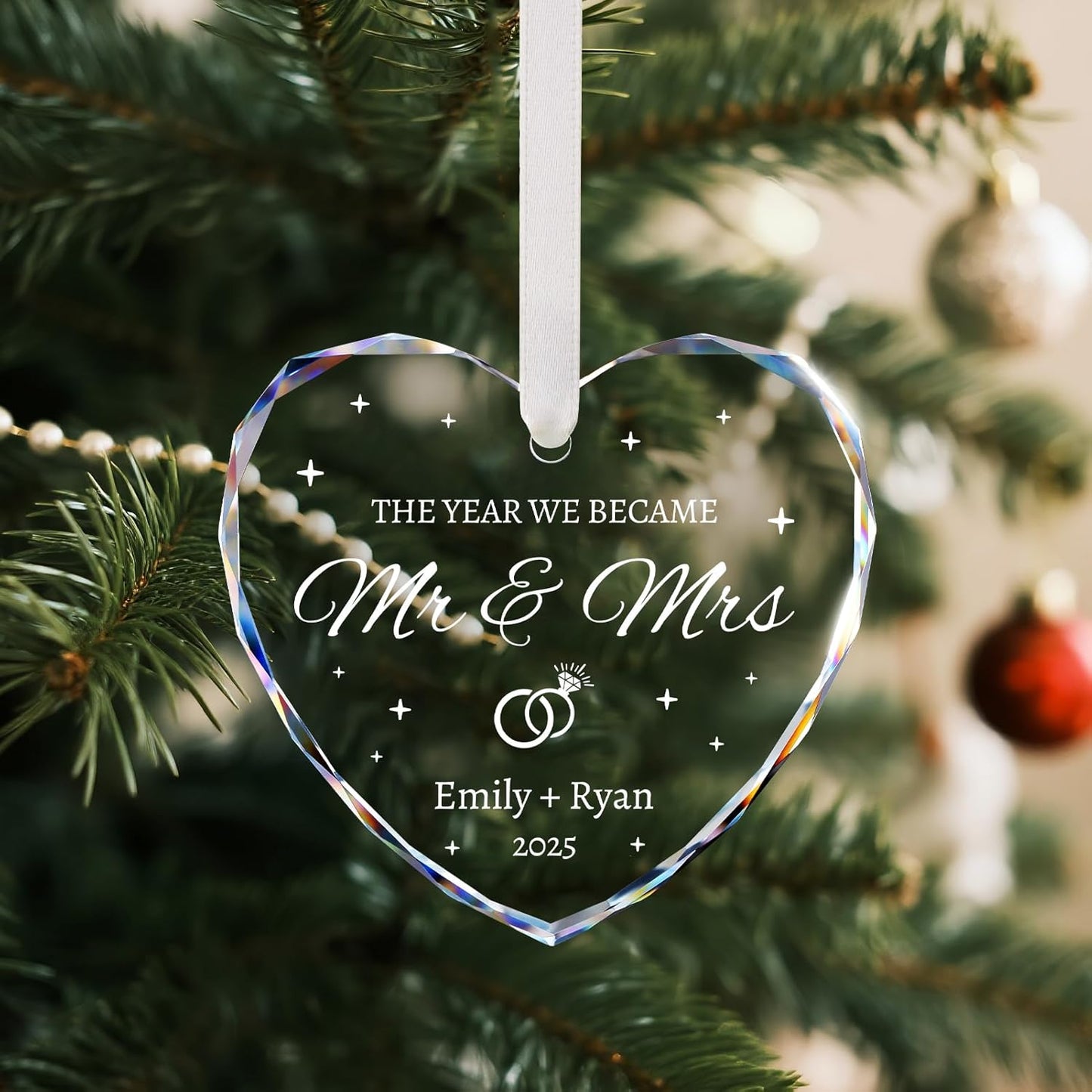 Wedding Gifts for Couples 2025 - Mr and Mrs Ornament 2025 - Bridal Shower Gifts, Just Married Gift