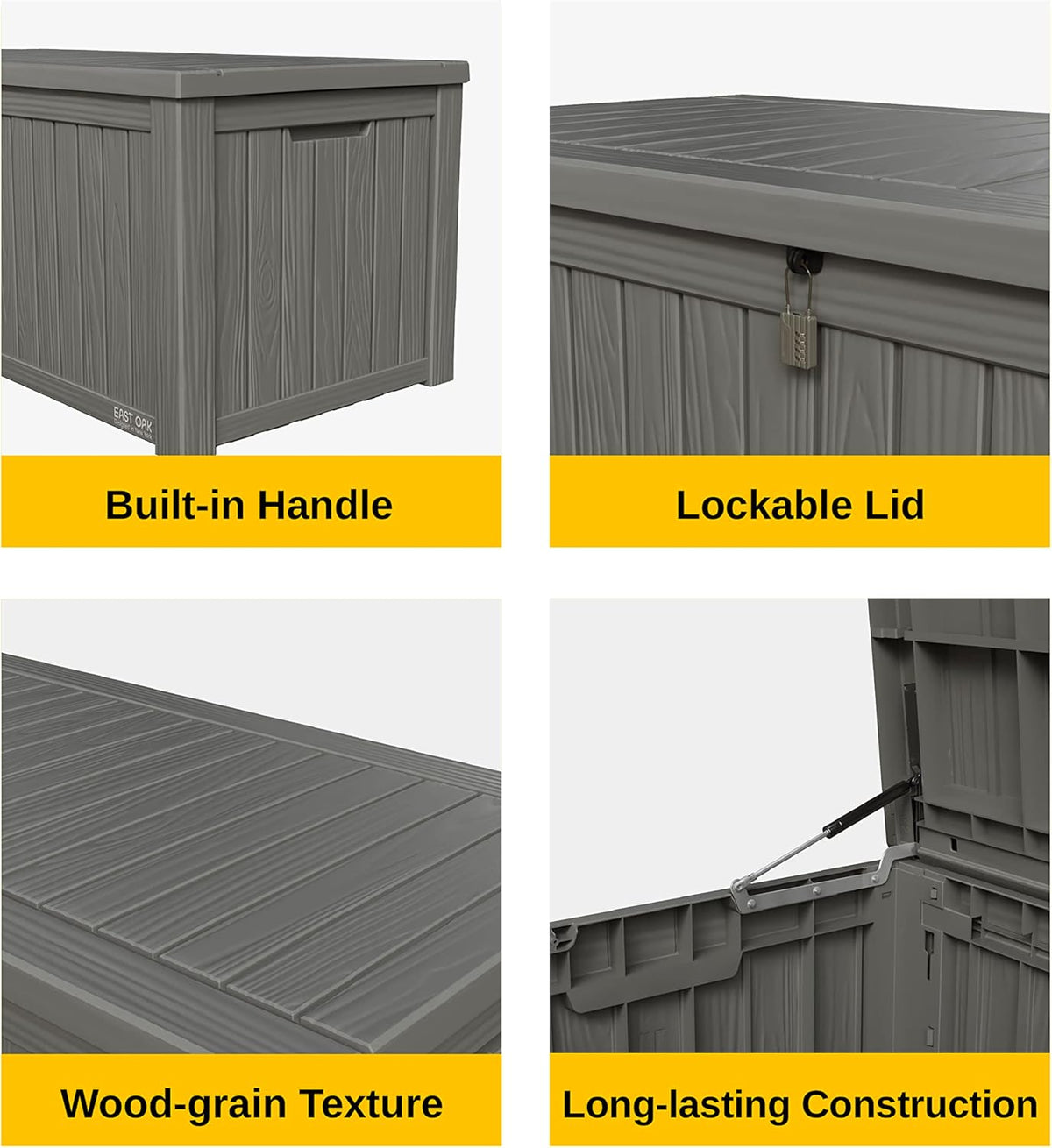 EAST OAK Outdoor Storage Box, 150 Gallon Deck Box, Large Resin Storage Bin for Patio Cushions