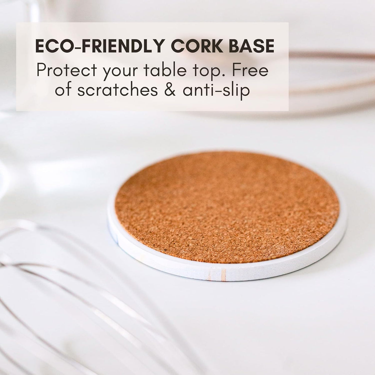 Terrazzo Drink Absorbent Coasters with Holder Set of 6, Ceramic Coaster for Drinks, Coffee Table