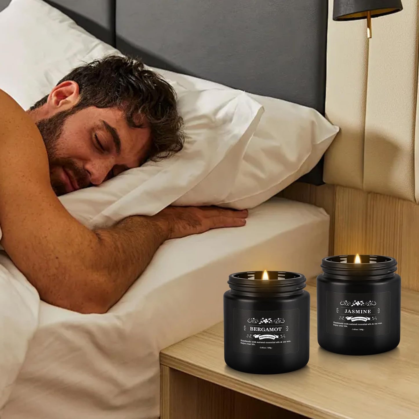 Scented Candle Set 12 Pack,Black, Candle for Home Scented, Odor Eliminating, Stress Relief, Long