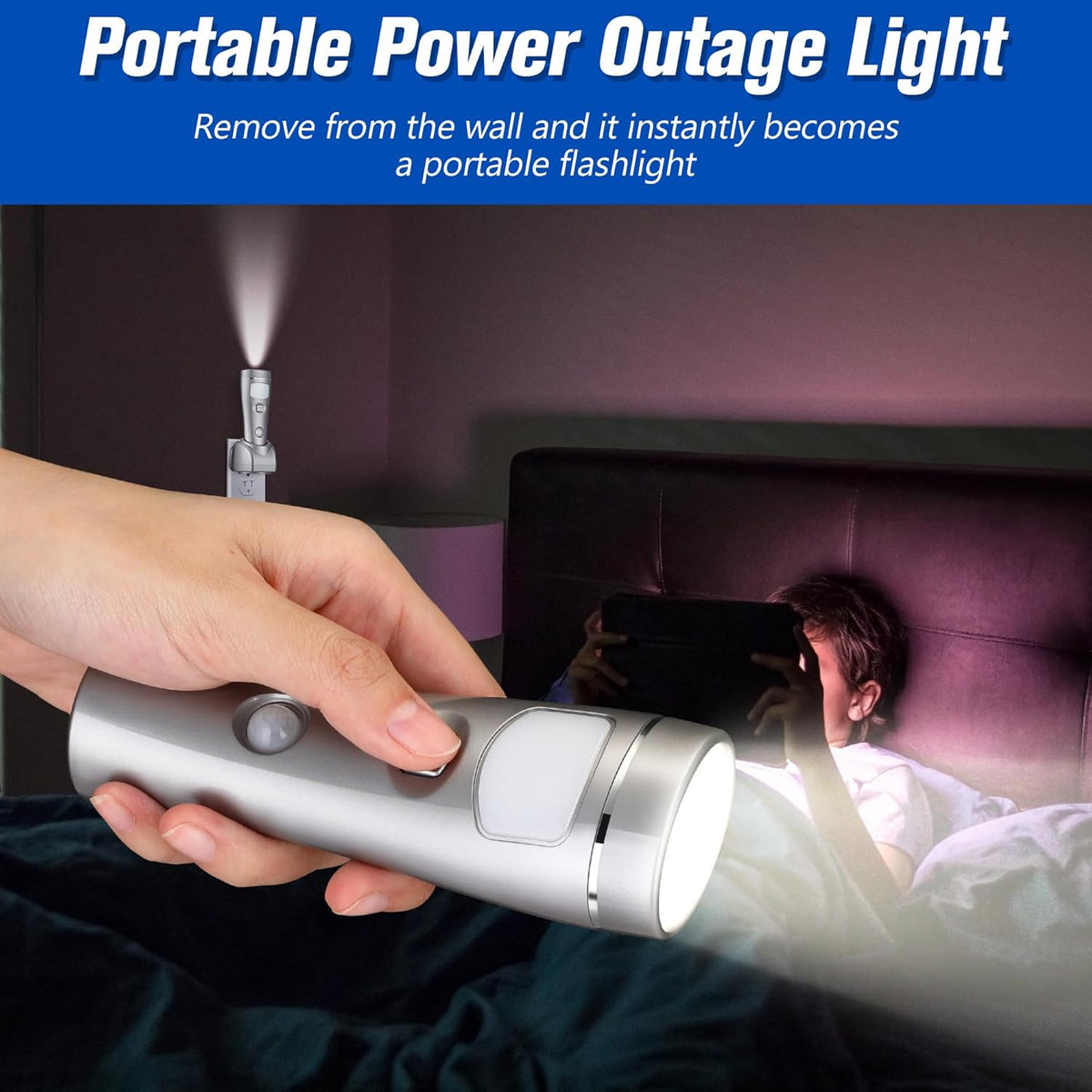 Enhon 3 Pack 4 in 1 LED Emergency Lights for Home Power Failure, Rechargeable Plug in Flashlight