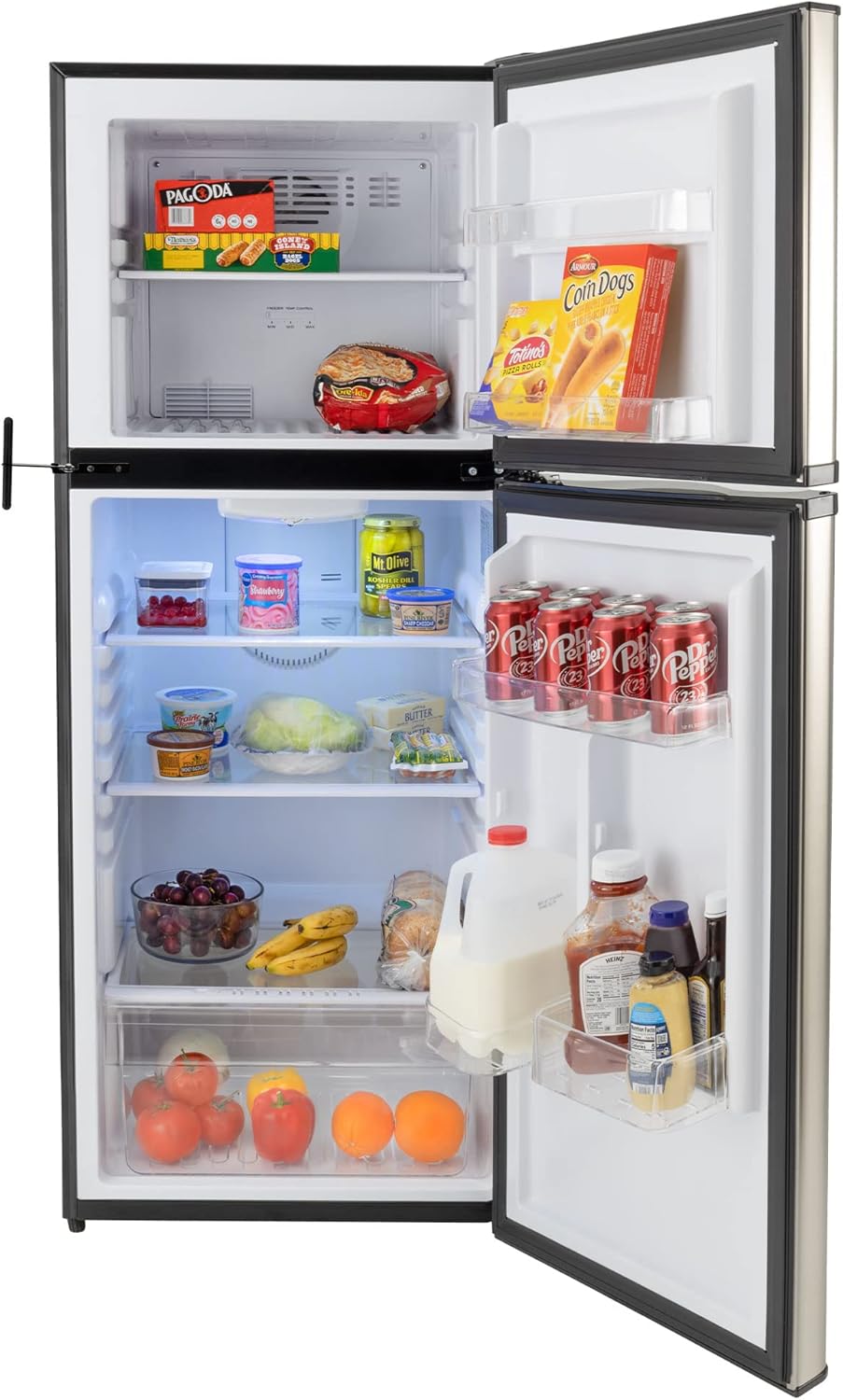 RecPro 10 Cu Ft 12V RV Refrigerator | Black Frost-Free Fridge with Freezer | Double Door