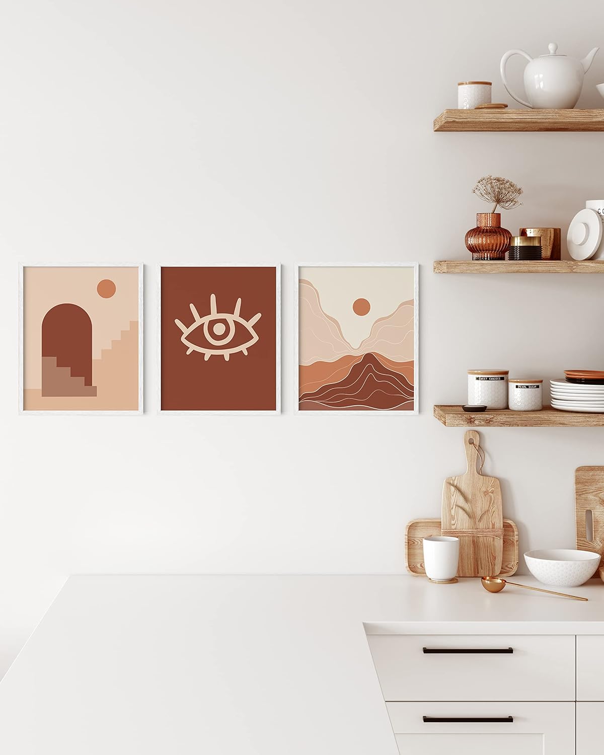 HAUS AND HUES 8x10 Picture Frame Set of 3 - White Picture Frames 8x10, 8 x 10 Wood Picture Gallery