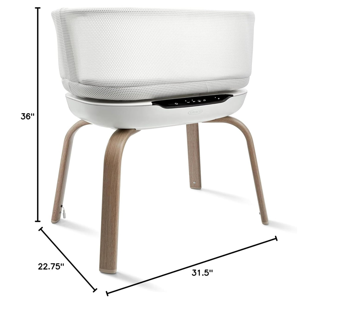 Graco SmartSense Soothing Baby Bassinet – Smart Newborn Bassinet Detects and Automatically Responds