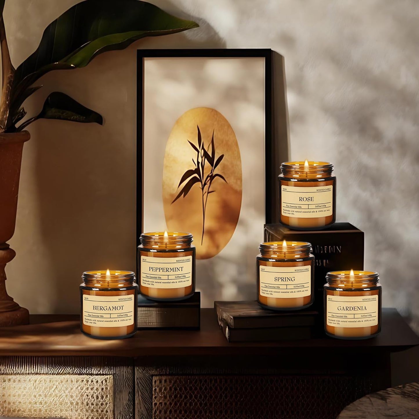 Scented Candle Set 24 Pack, Candle for Home Scented, Odor Eliminating, Stress Relief, Long Lasting